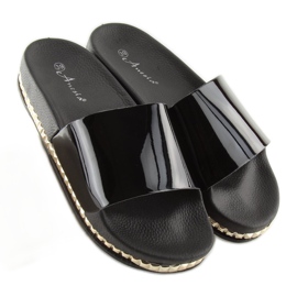 Pantofole nere da donna nere N-29 nere nero 1