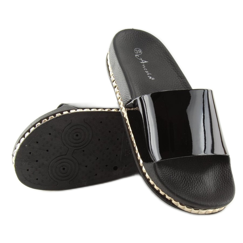 Pantofole nere da donna nere N-29 nere nero 2