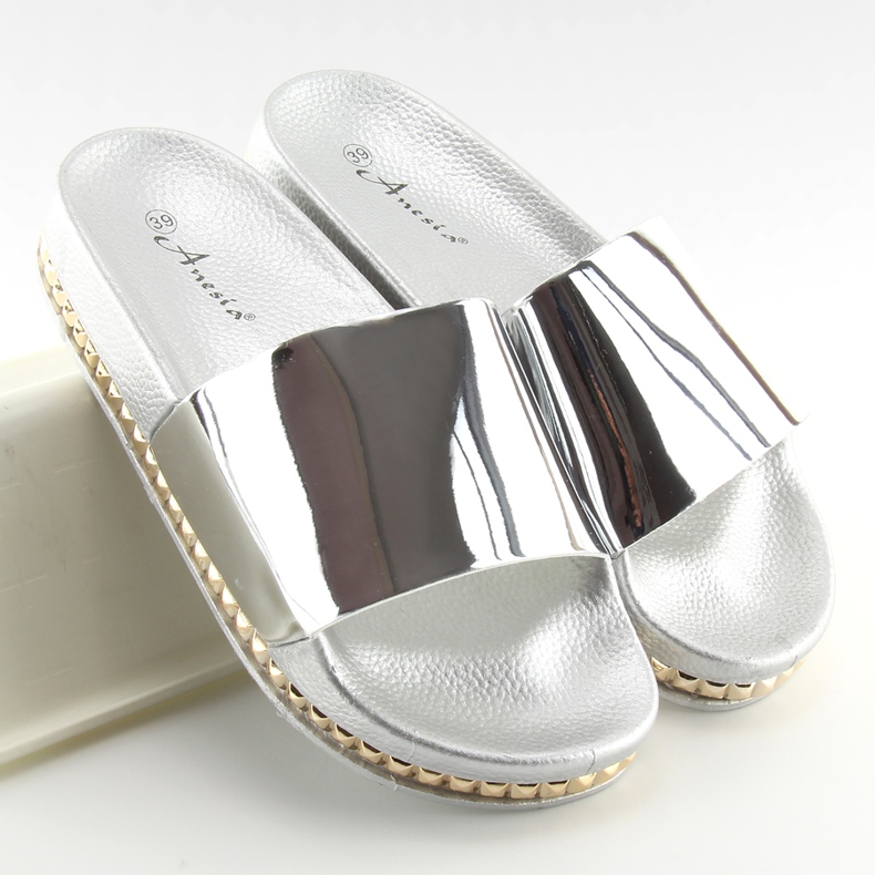 Ciabatte da donna argento N-29 argento grigio 1