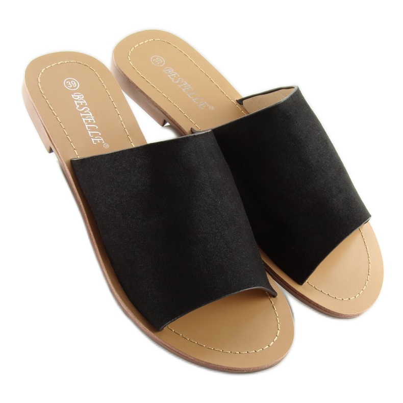 Ciabatte nere dritte nere H8-116 nero 2