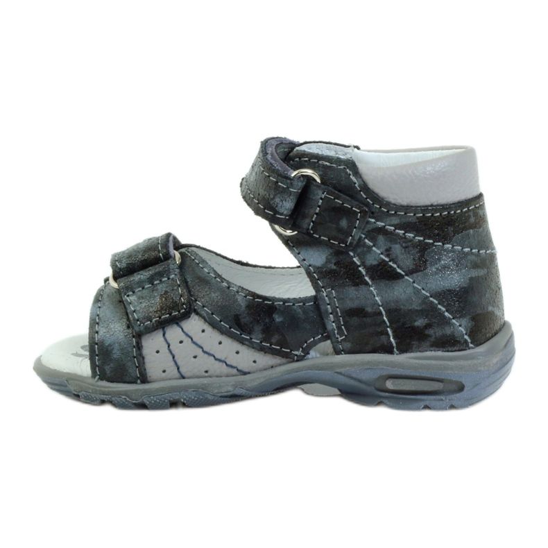 Sandali da bambino in pelle con velcro e catarifrangenti 1407 grigio RenBut 2