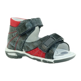 Sandali da bambino in pelle con velcro e catarifrangenti RenBut 1407 grigi grigio 1