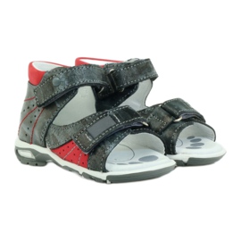 Sandali da bambino in pelle con velcro e catarifrangenti RenBut 1407 grigi grigio 3