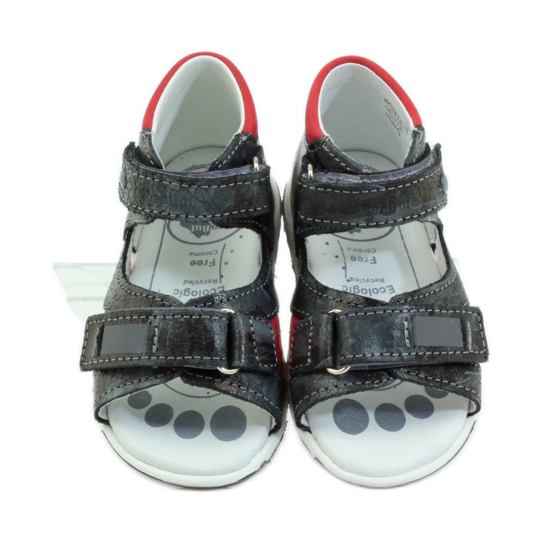 Sandali da bambino in pelle con velcro e catarifrangenti RenBut 1407 grigi grigio 4