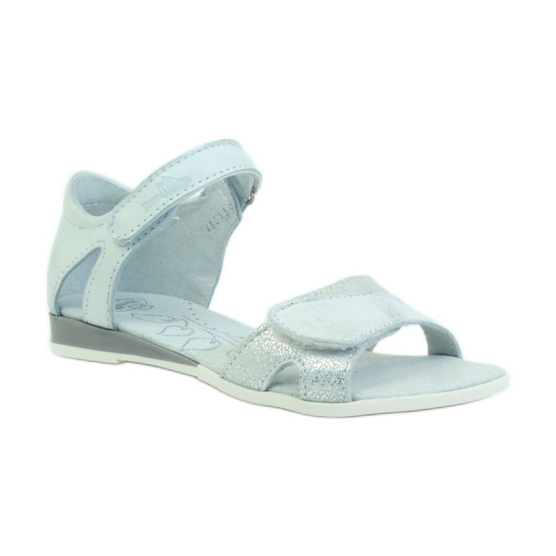 Sandali bianchi e argento Ren But 4333 grigio bianca 1
