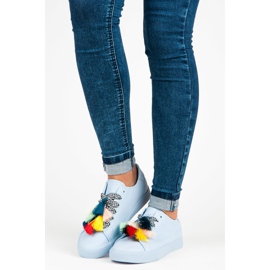 Ideal Shoes Sneakers Blu Con Frange 1
