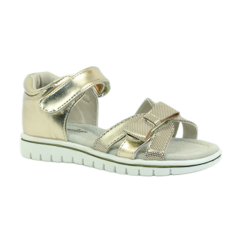 American Club Sandali americani scarpe per bambini sottopiede in pelle giallo 1