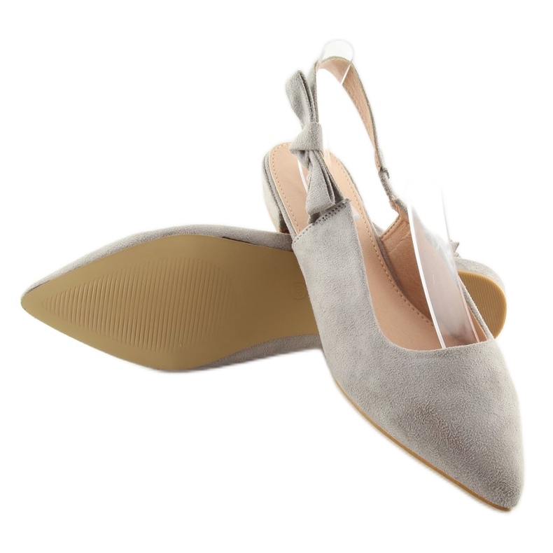 Ballerine grigie con tacco aperto 100-879SA-1 grigio 2