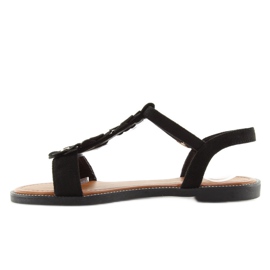 Sandali da donna in camoscio nero WL-001 1