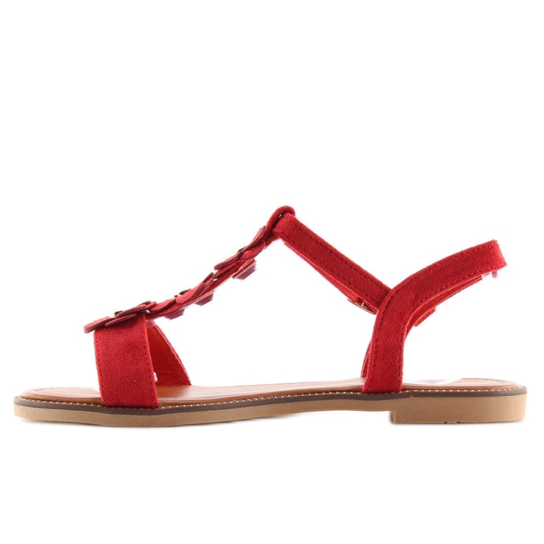 Sandali da donna in camoscio rosso WL-001 1