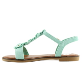Sandali da donna in camoscio menta WL-001 verde 1