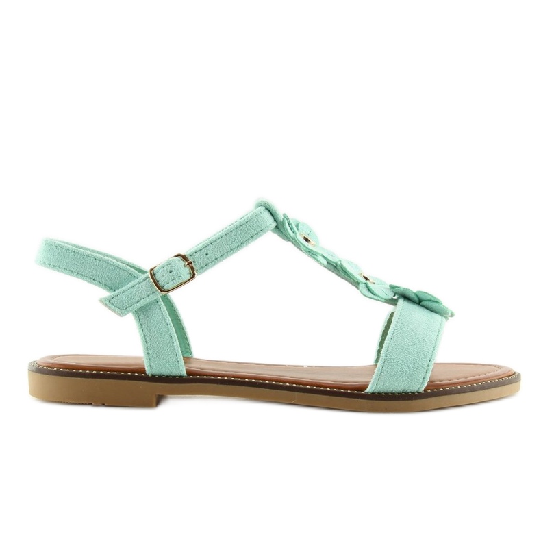Sandali da donna in camoscio menta WL-001 verde 2