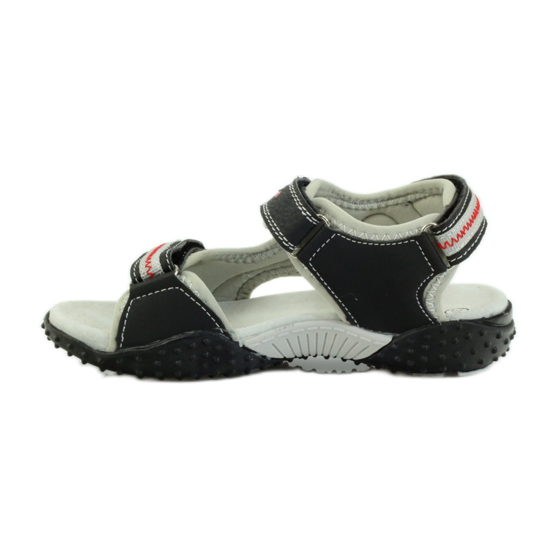 American Club Sandali americani scarpe per bambini sottopiede in pelle rosso grigio nero 2