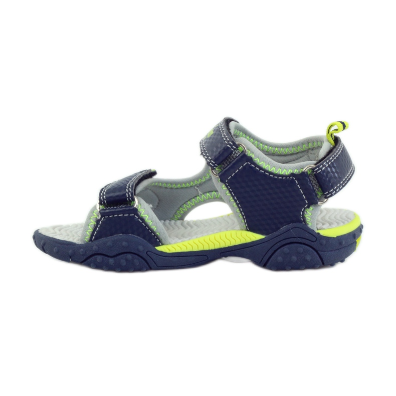 American Club Sandali per scarpe da bambino che brillano di blu navy americano 1702 verde grigio 2