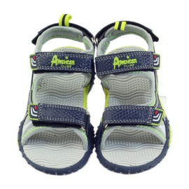 American Club Sandali per scarpe da bambino che brillano di blu navy americano 1702 verde grigio 4