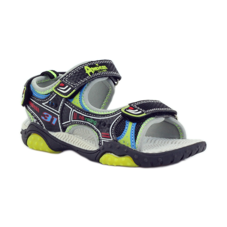 American Club Scarpe per bambini sandali luminosi americani 1702 verde grigio blu nero 1