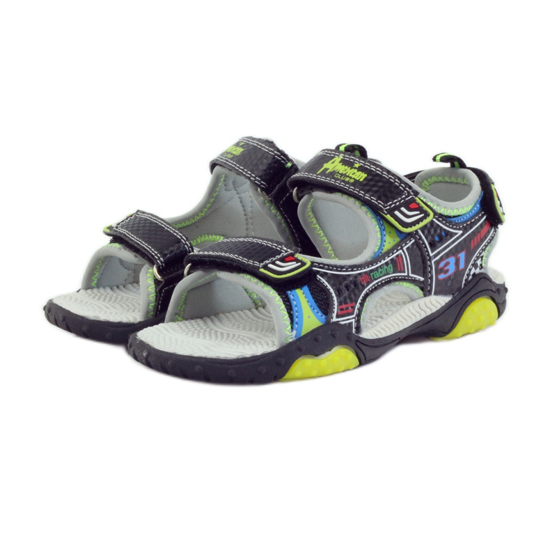 American Club Scarpe per bambini sandali luminosi americani 1702 verde grigio blu nero 3