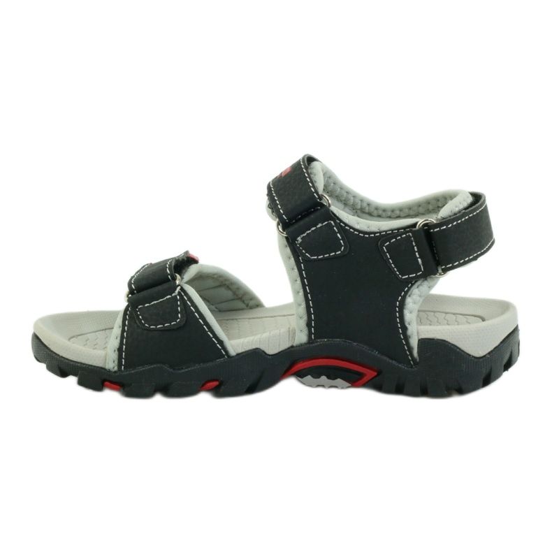 Sandali da bambino neri American Club 1713 nero rosso grigio 2