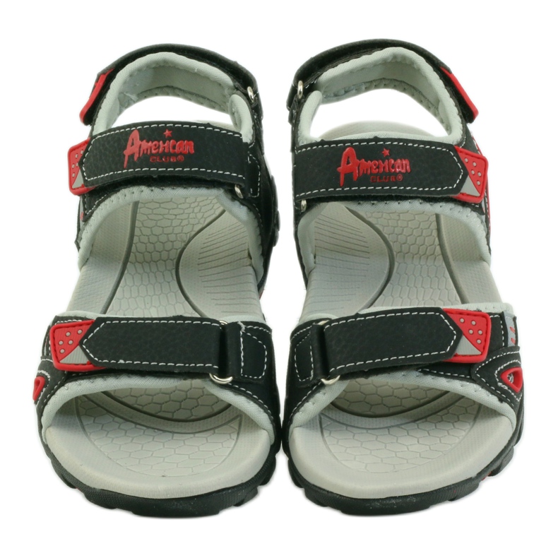 Sandali da bambino neri American Club 1713 nero rosso grigio 4