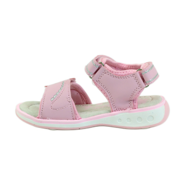 American Club Scarpe per bambini sandali sottopiede in pelle americana incandescente rosa grigio 2