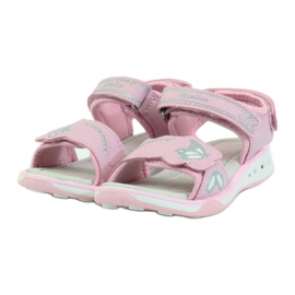 American Club Scarpe per bambini sandali sottopiede in pelle americana incandescente rosa grigio 3