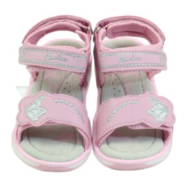 American Club Scarpe per bambini sandali sottopiede in pelle americana incandescente rosa grigio 4