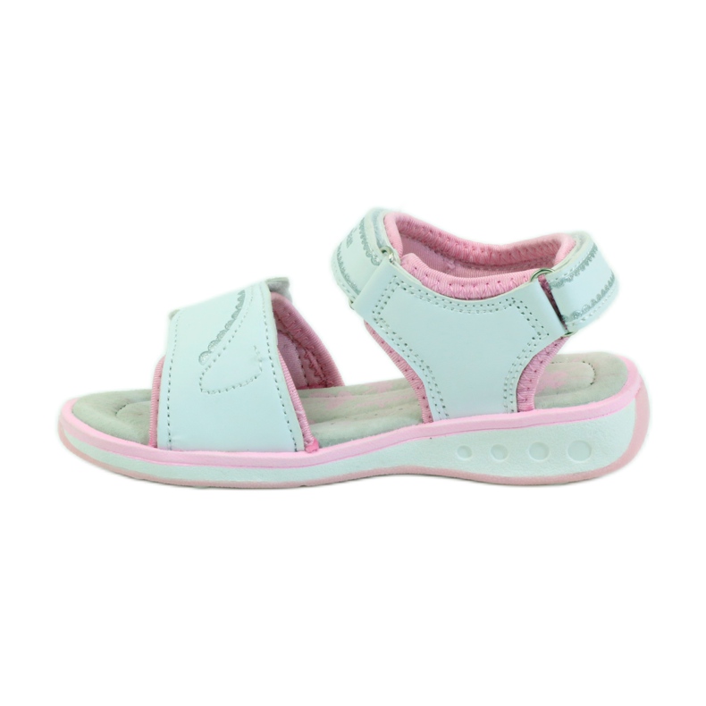 American Club Scarpe per bambini sandali sottopiede in pelle americana incandescente rosa grigio bianco 2