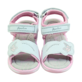 American Club Scarpe per bambini sandali sottopiede in pelle americana incandescente rosa grigio bianco 5