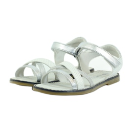 American Club Sandali americani scarpe per bambini sottopiede in pelle grigio 3