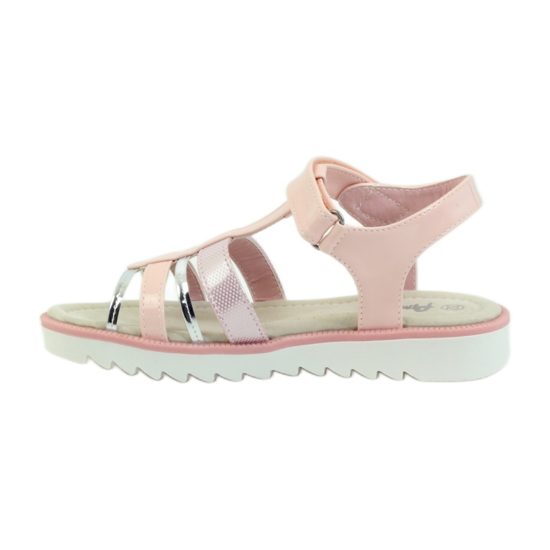 American Club Sandali con inserto in pelle americana 16903 rosa grigio 2