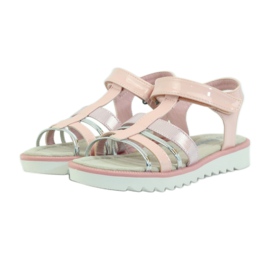 American Club Sandali con inserto in pelle americana 16903 rosa grigio 3
