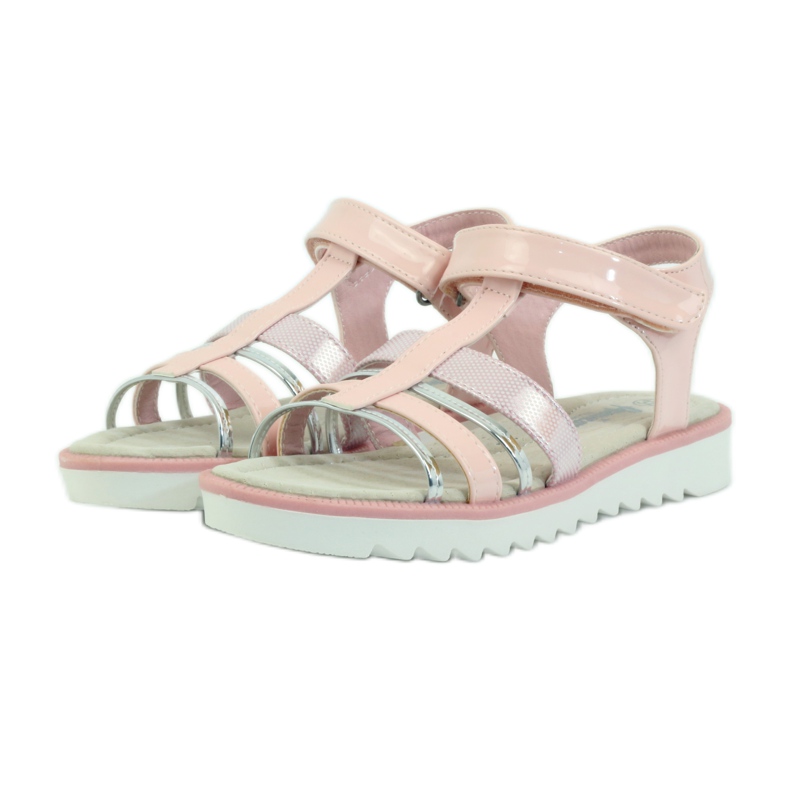 American Club Sandali con inserto in pelle americana 16903 rosa grigio 3