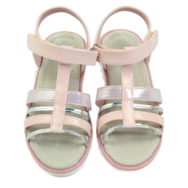 American Club Sandali con inserto in pelle americana 16903 rosa grigio 4