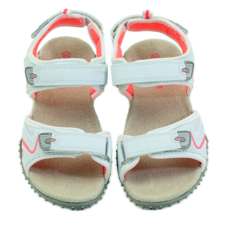 American Club Sandali con inserto in pelle americana 1707 arancia bianco 4