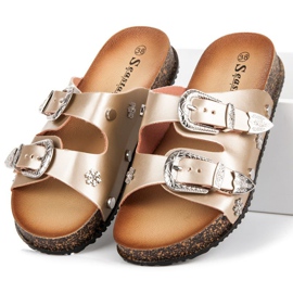 Seastar Ciabatte dorate con fibbie d'oro 2