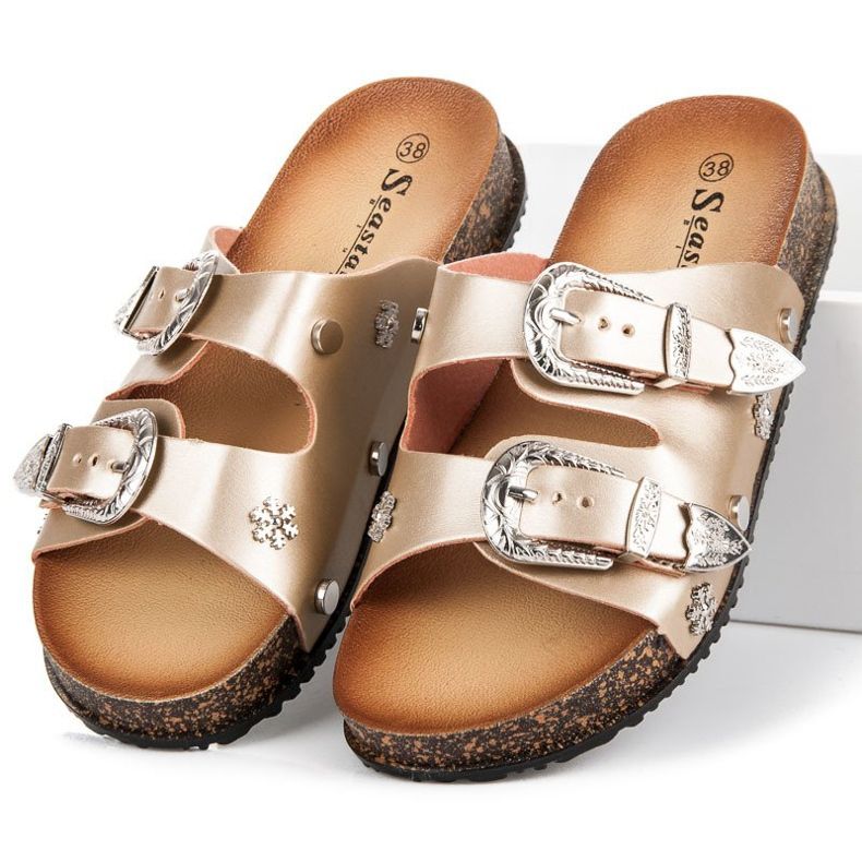Seastar Ciabatte dorate con fibbie d'oro 2