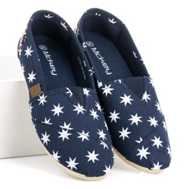 McKey Espadrillas slip-on alla moda bianca blu navy 2