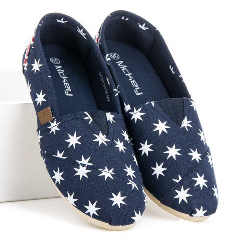 McKey Espadrillas slip-on alla moda bianco blu navy 2