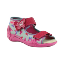Sandali Befado 242p077 con inserto in pelle rosa grigio 1