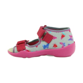 Sandali Befado 242p077 con inserto in pelle rosa grigio 2