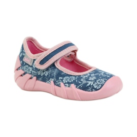 Ciabatte ballerine con fiori Befado 109p160 rosa grigio blu 1