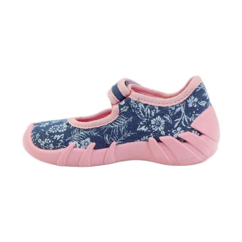 Ciabatte ballerine con fiori Befado 109p160 rosa grigio blu 2