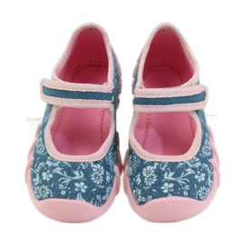 Ciabatte ballerine con fiori Befado 109p160 rosa grigio blu 4