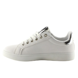 Sneakers Sweet lips FB-15 BIANCO/ARGENTO con toppe 2