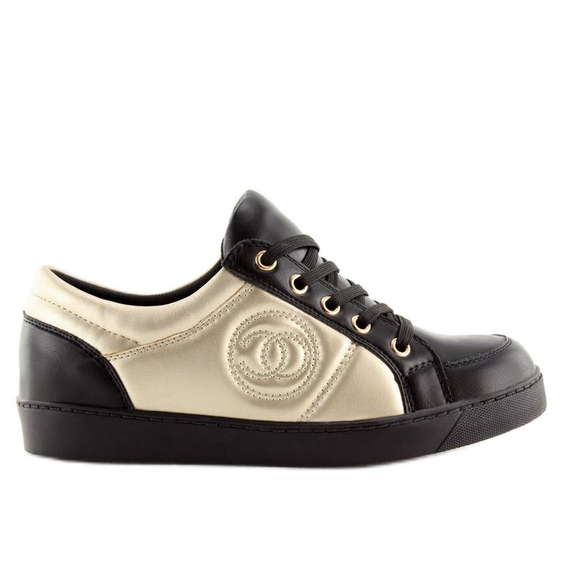 Sneakers Chanelki Y612 Nero nero e oro 1