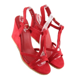 Sandali con zeppa rossi 266-7 rossi rosso 1