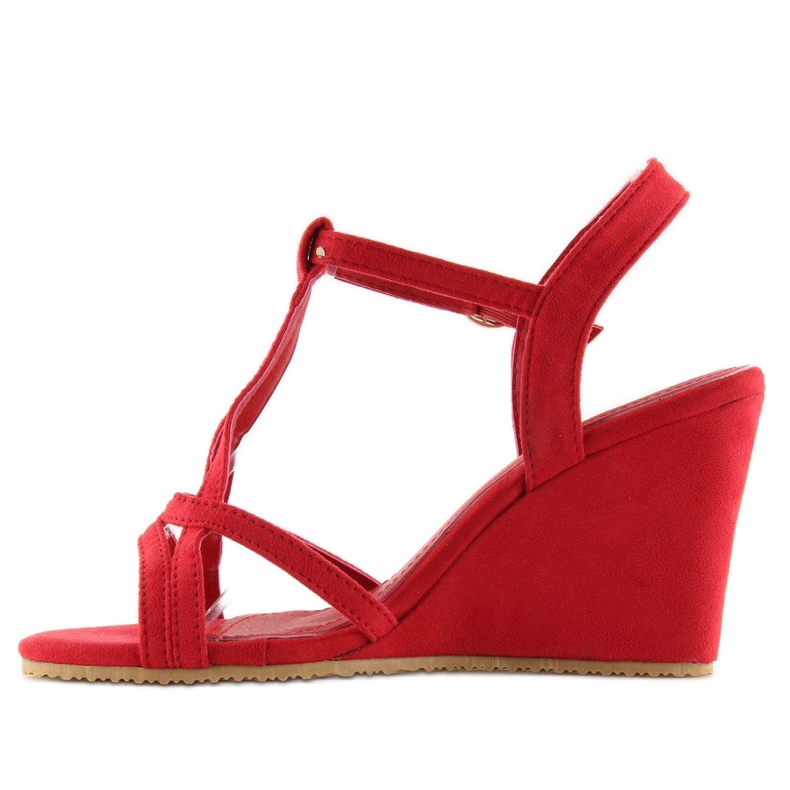 Sandali con zeppa rossi 266-7 rossi rosso 2