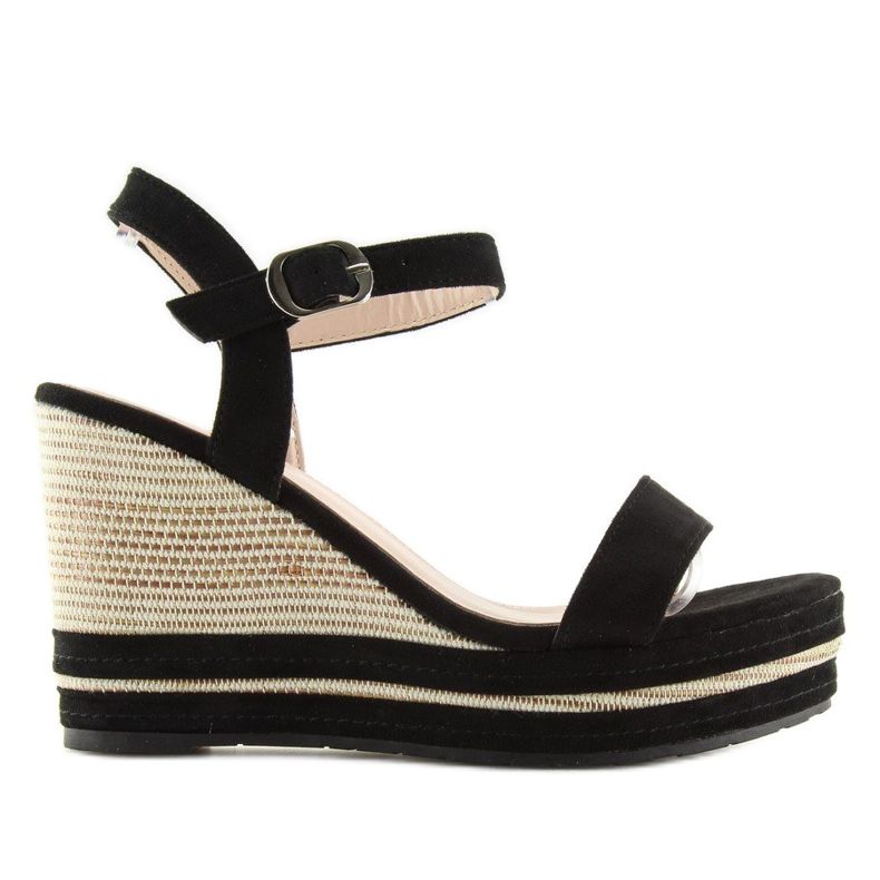 Sandali neri su zeppa 1505-2 neri nero 2