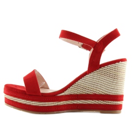 Sandali con zeppa rossi 1505-2 rossi rosso 1