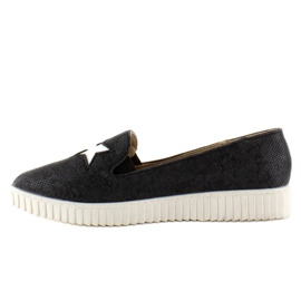 Sneakers con stelle FE454 Suola alta nera nero 1
